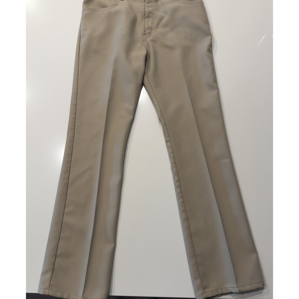 Levis 517 Boot Cut Pants Mens W34 L34 Tan Easy Care Polyester Vintage 80s